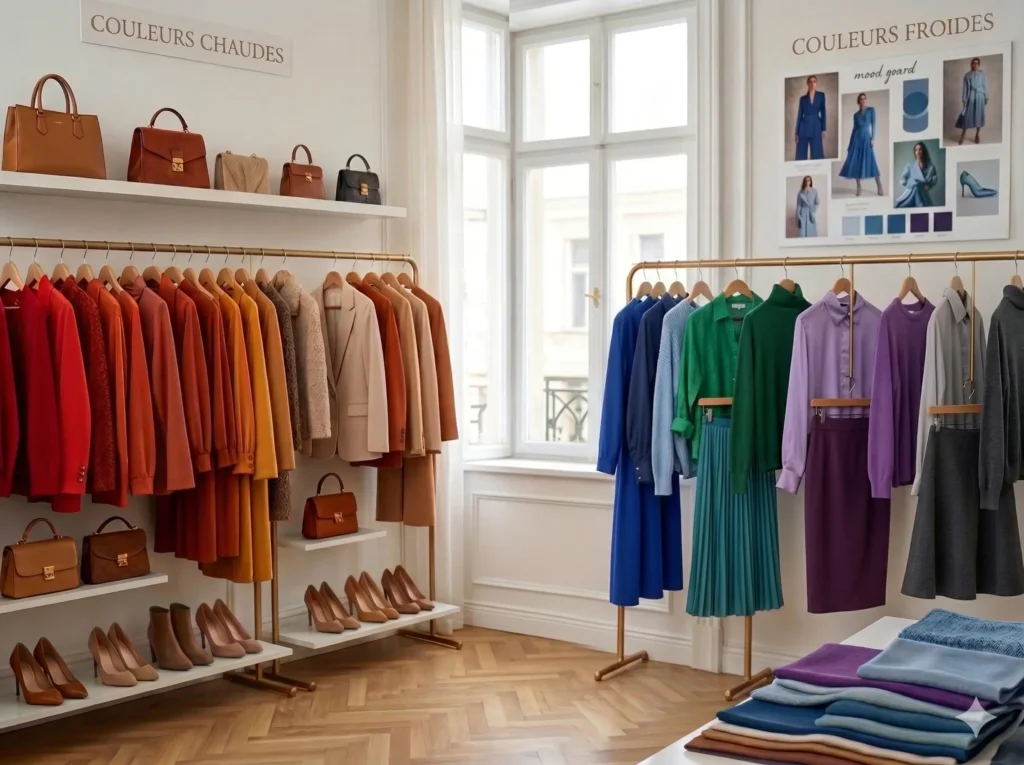 vêtements couleurs chaudes et couleurs froides