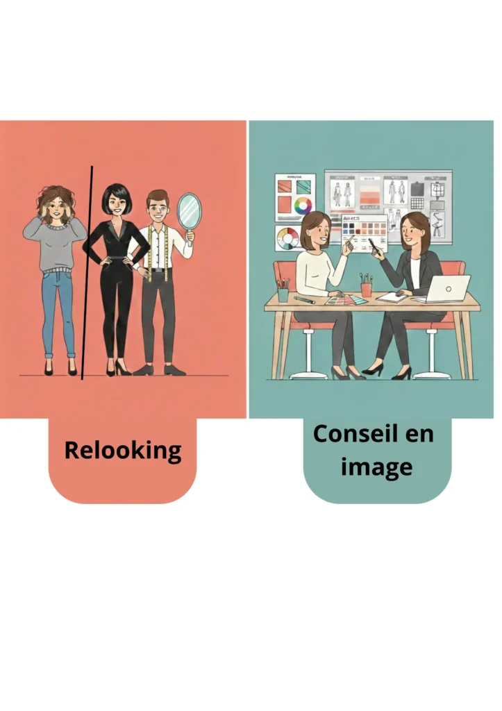 illustration du relooking versus conseil en image
